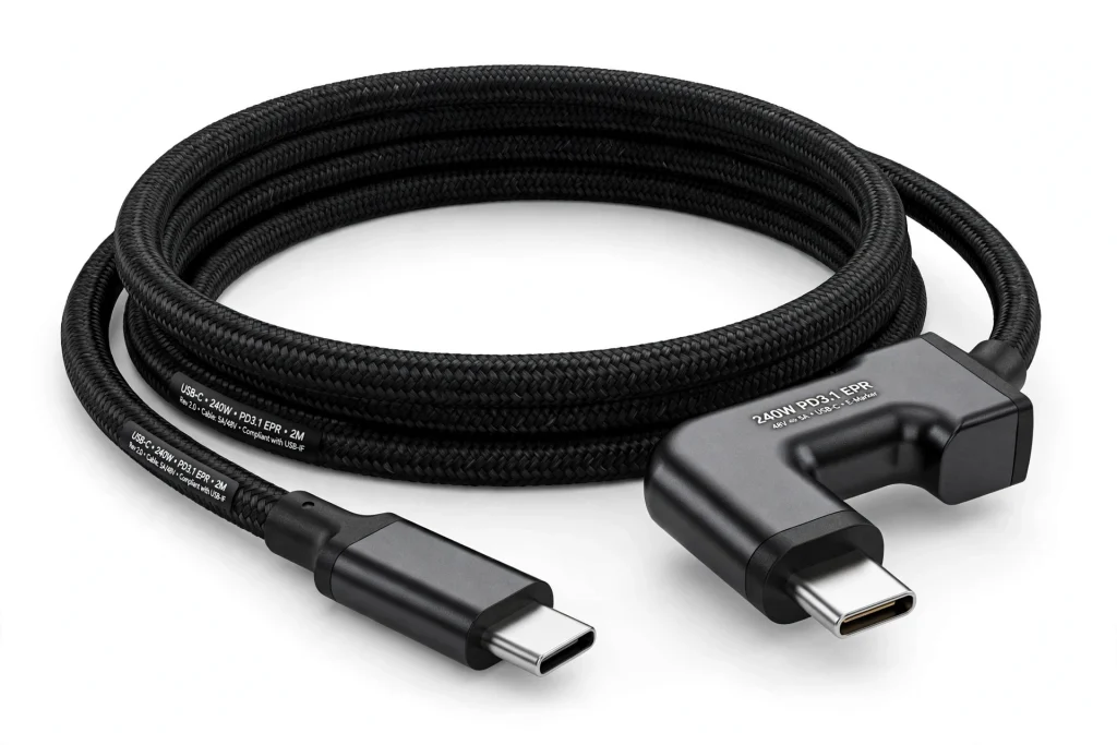 JY-CB240R 240W Right-Angle USB-C Cable