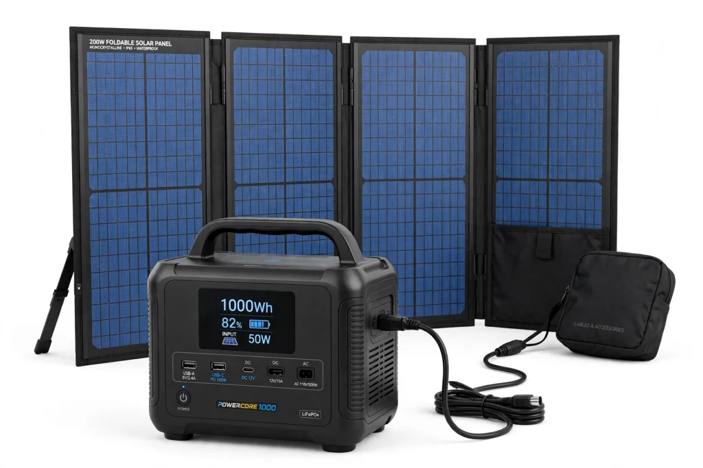 JY-PS1000S 1000Wh Solar Generator Bundle